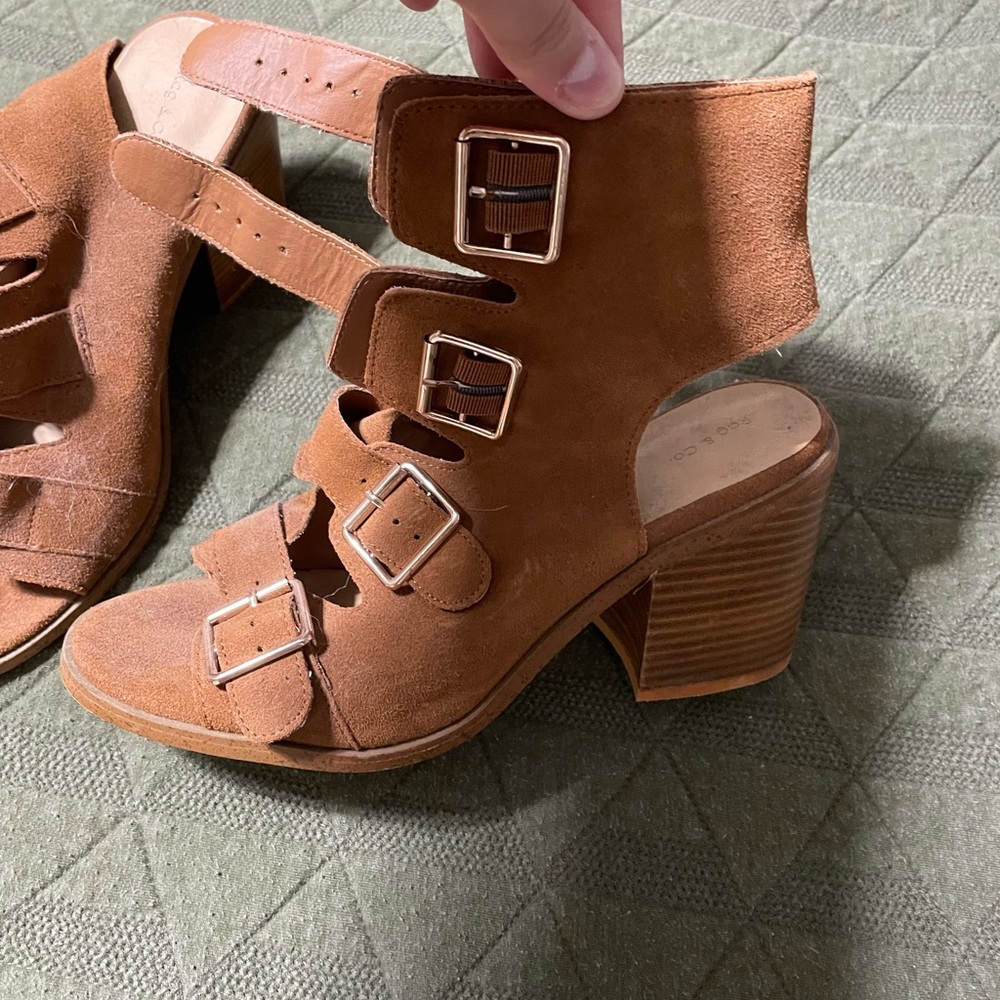 Buckle brown wedge heels, great condition, like new